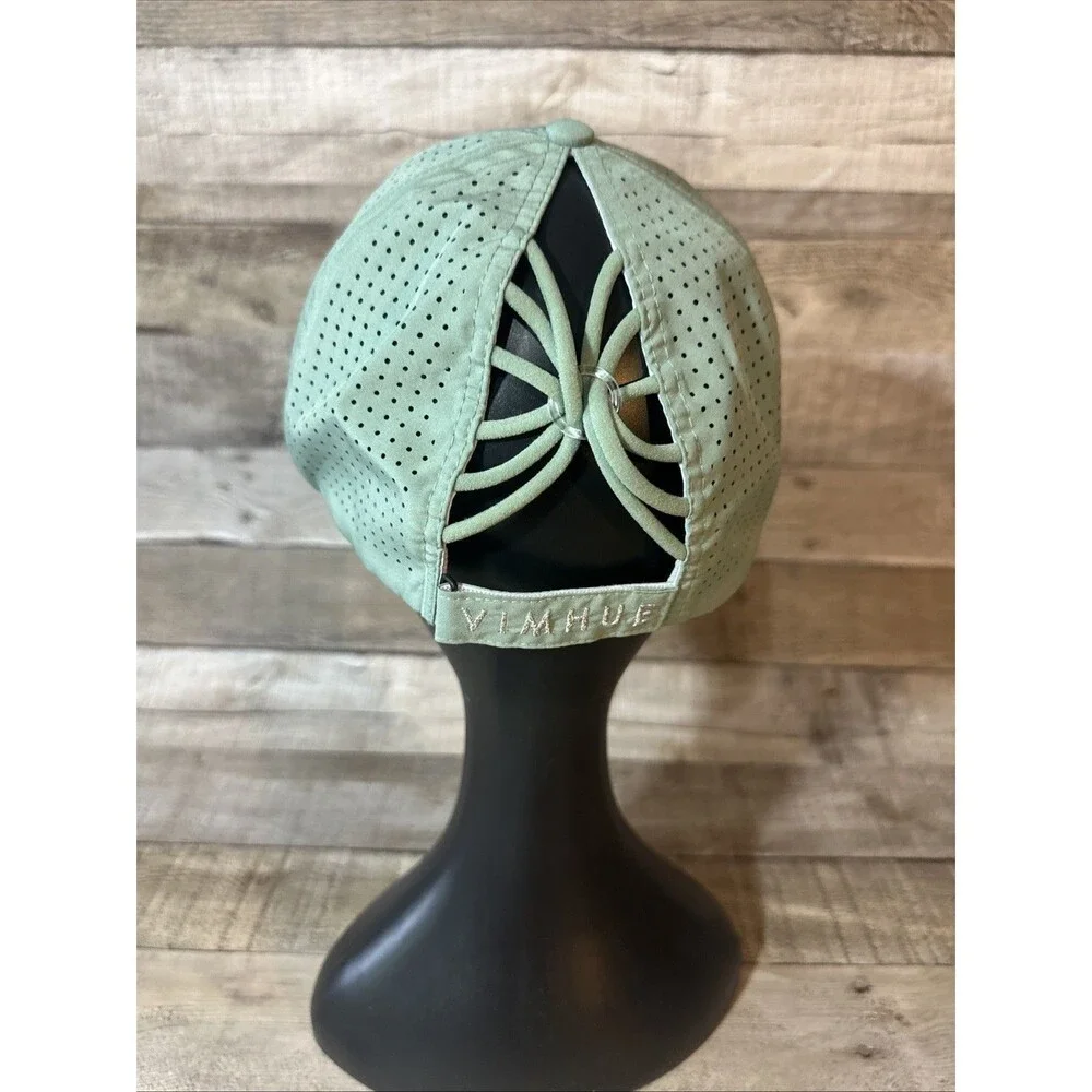 New Vimhue Women’s Sun Goddess High Ponytail Hat Cap Sz 57 Lt Green
